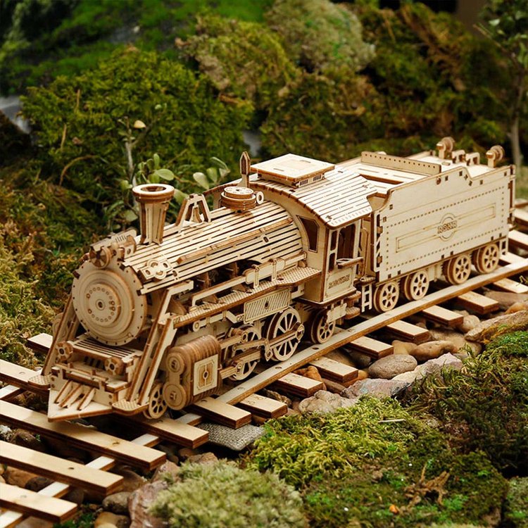 Wooden puzzle hot sale train