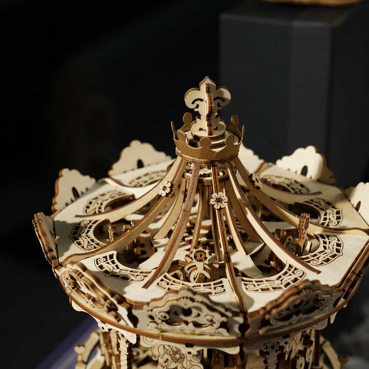 Romantic Carousel Mechanical Music Box 3D Wooden Puzzle - DIYative™
