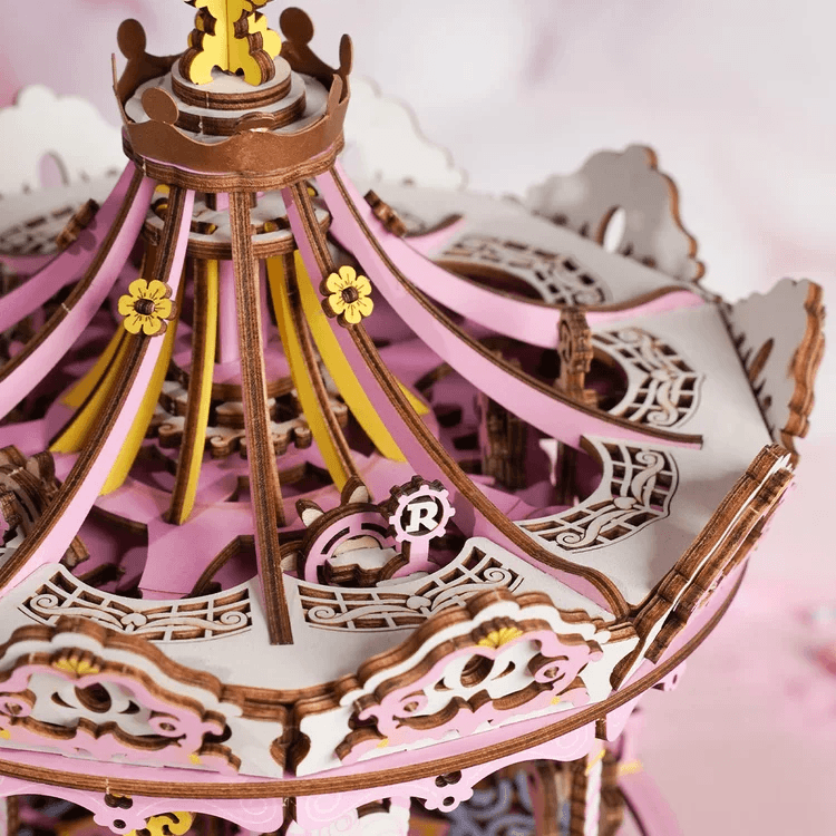 Romantic Carousel Mechanical Music Box 3D Wooden Puzzle - DIYative™