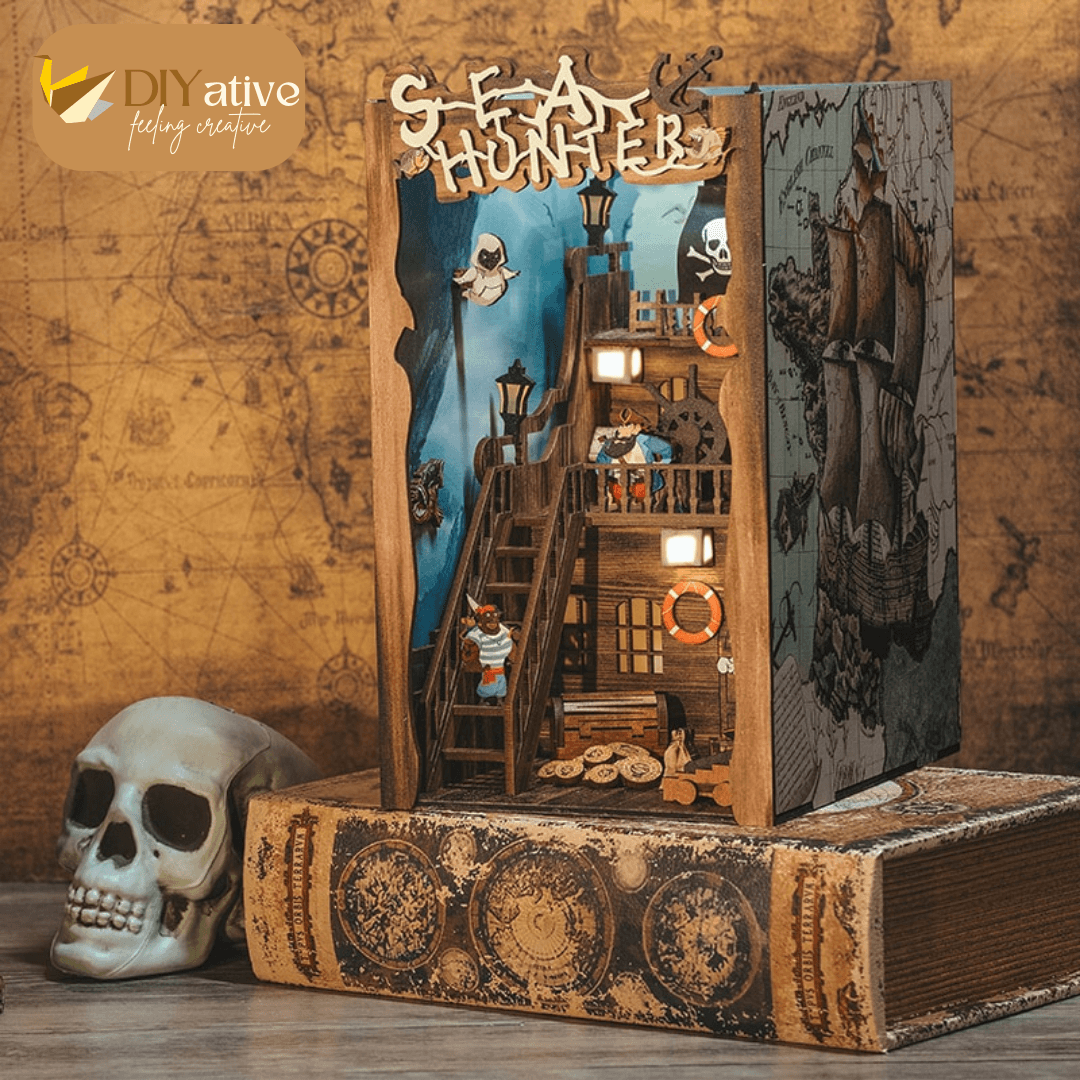 Sea Hunters DIY Book Nook 3D Wooden Puzzle - DIYative™