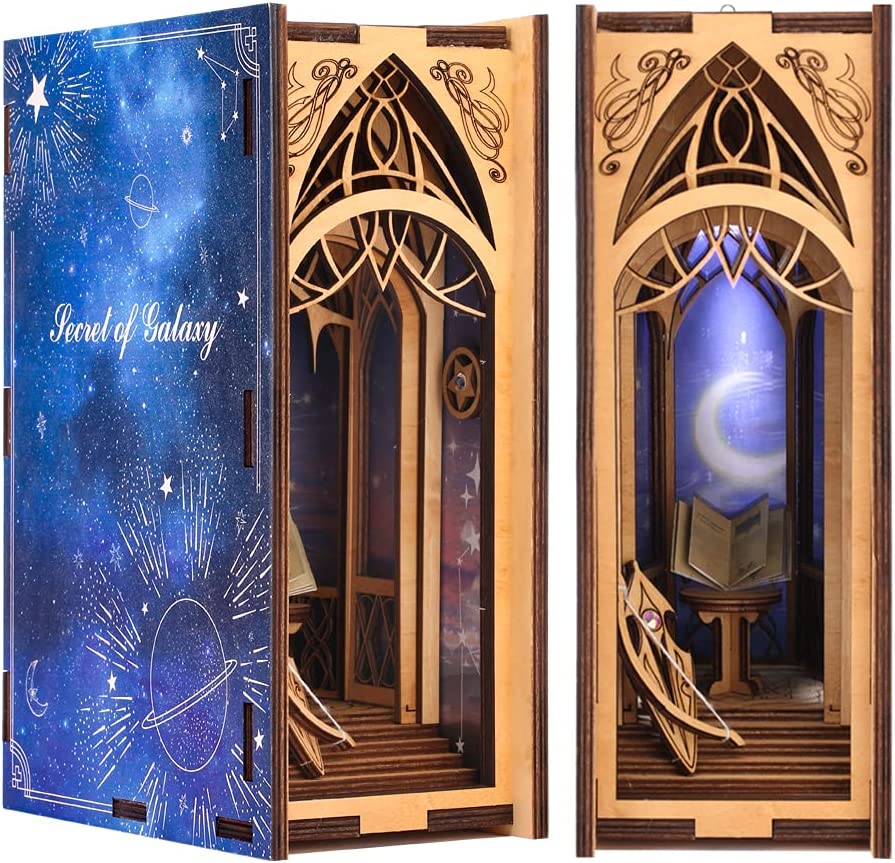 Secret Of Galaxy Book Nook 3D Wooden Puzzle - DIYative™