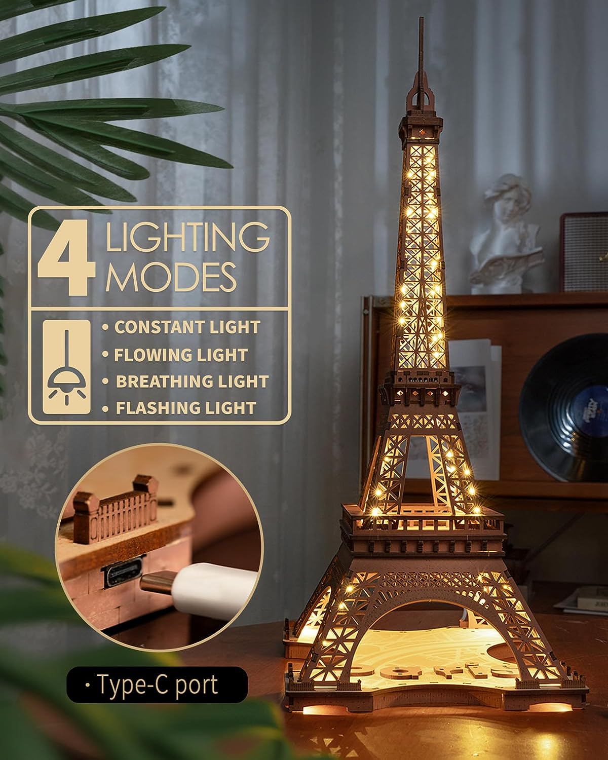 Starry Eiffel Tower 3D Wooden Puzzle - DIYative™