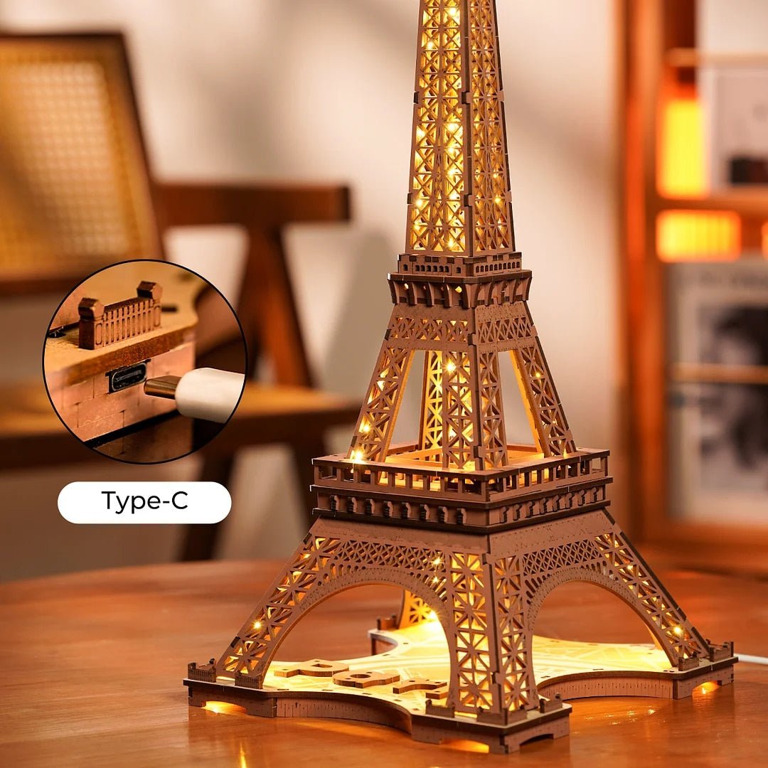 Starry Eiffel Tower 3D Wooden Puzzle - DIYative™