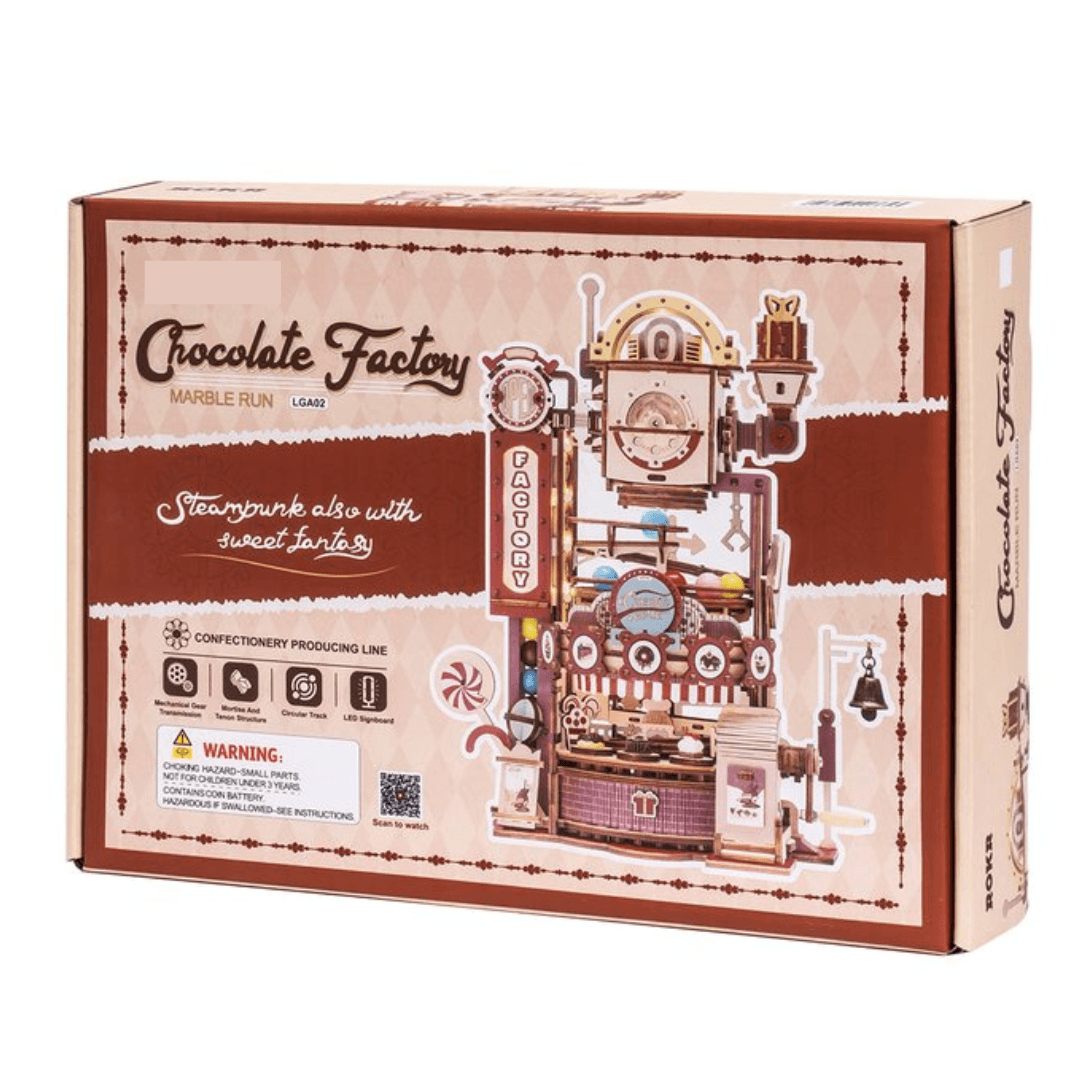 Steampunk Chocolate Factory Marble Run Wooden Puzzle - DIYative™