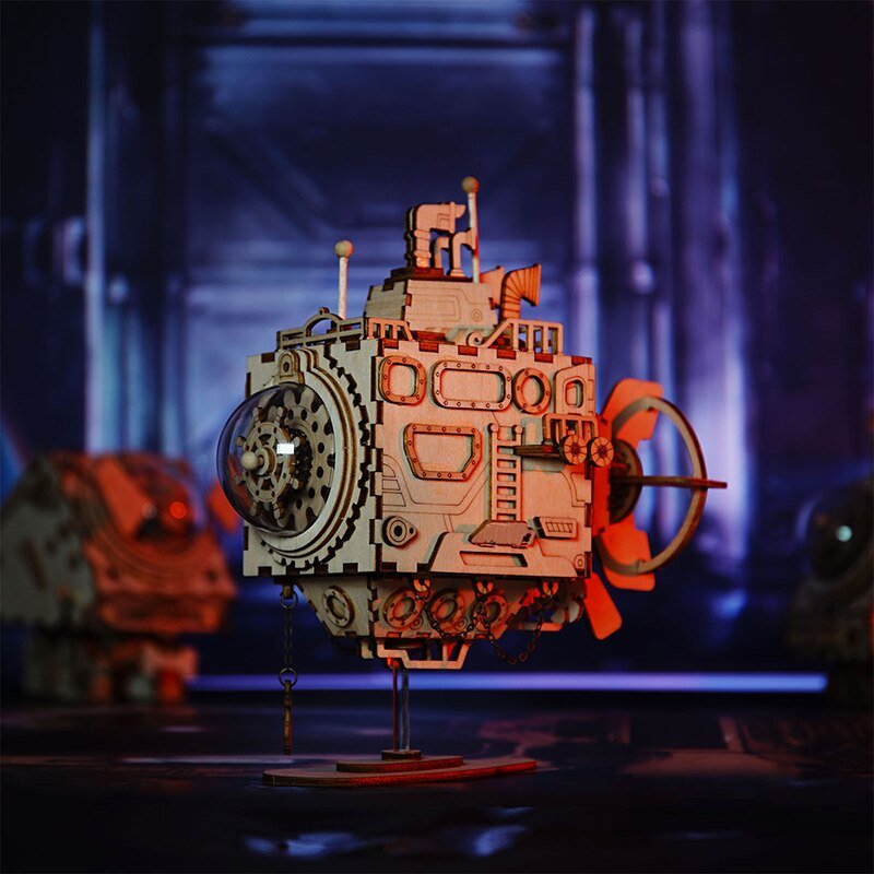 Steampunk Submarine Music Box 3D Wooden Puzzle - DIYative™