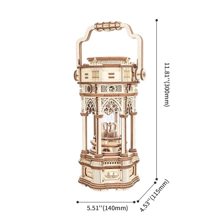 Victorian Lantern Mechanical Music Box 3D Wooden Puzzle - DIYative™