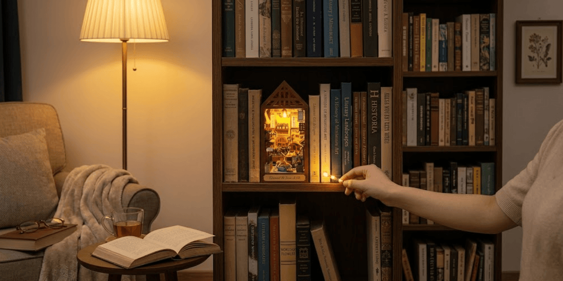 How to Light Up Your Book Nook: Lighting Tips to Make Your Shelf Insert Glow - DIYative™