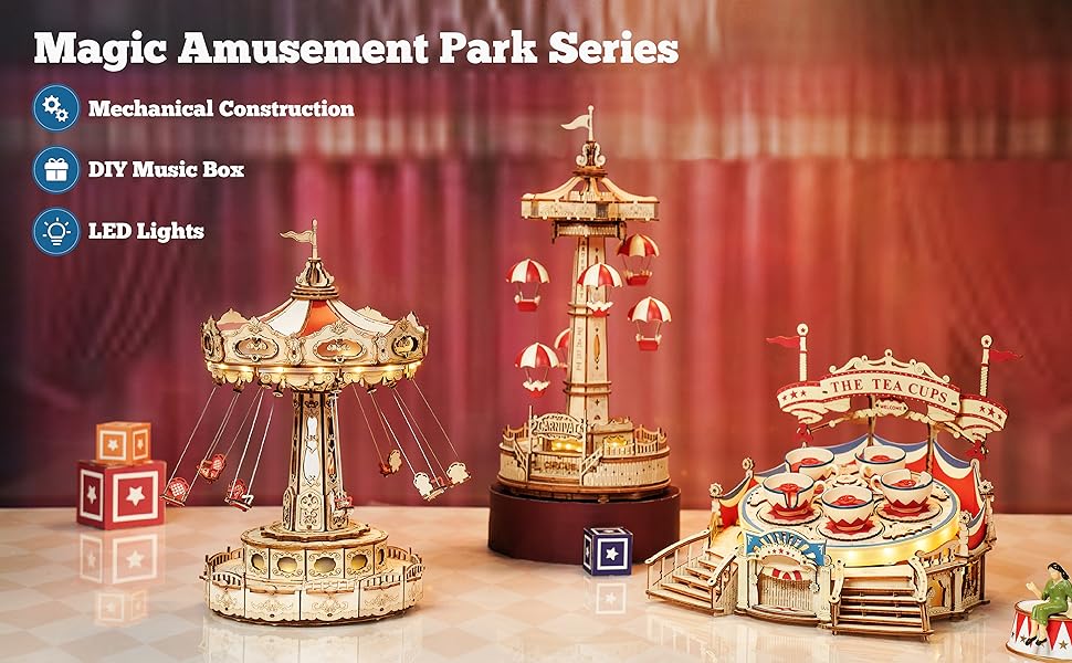 Amusement Park Series DIY Music Box 3D Wooden Puzzle