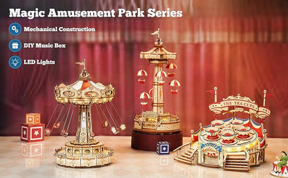 Amusement Park Series DIY Music Box 3D Wooden Puzzle