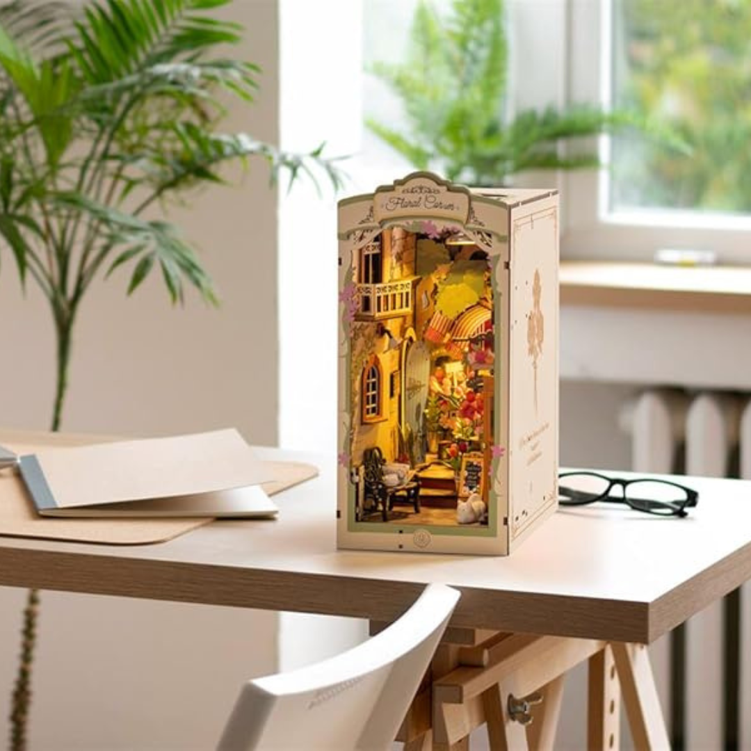 DIY Book Nook Kit, 3D-puzzel, poppenhuisset, houten boekensteunen DIY Book Nook Kit, 3D-puzzel, poppenhuisset, houten boekensteunen