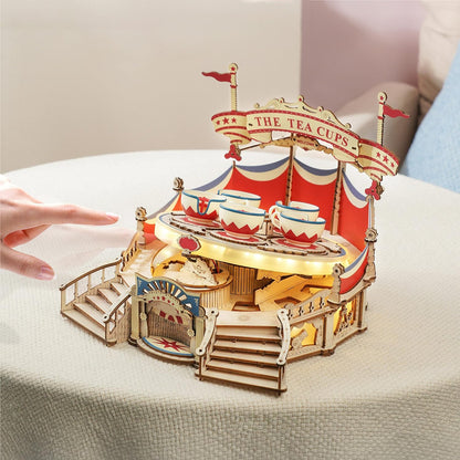 Amusement Park Series DIY Music Box 3D Wooden Puzzle