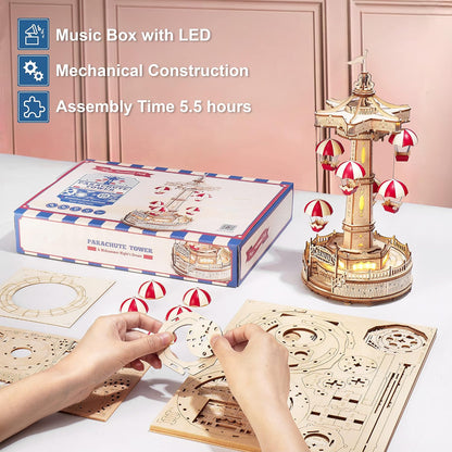 Amusement Park Series DIY Music Box 3D Wooden Puzzle