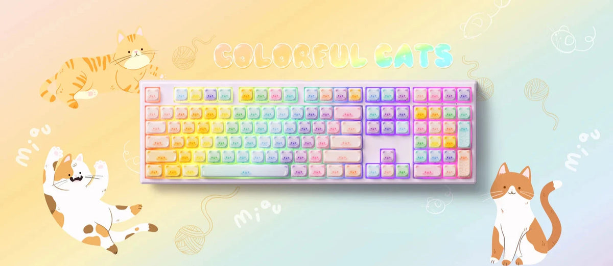 Colorful Cats Mechanical Keyboard – DIYative™