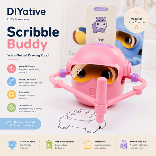 Scribble Buddy: The Voice-Guided Drawing Robot for Little Artists