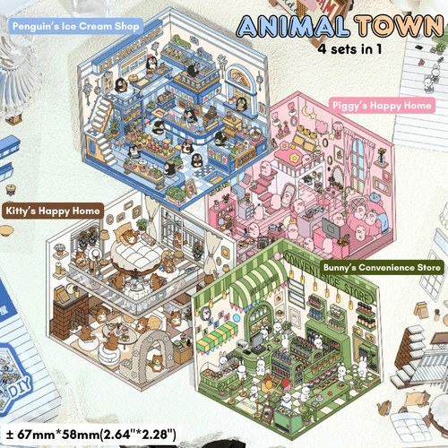 Animal Town - Stick n’ Scene 3D DIY Scene Stickers Therapy - DIYative™