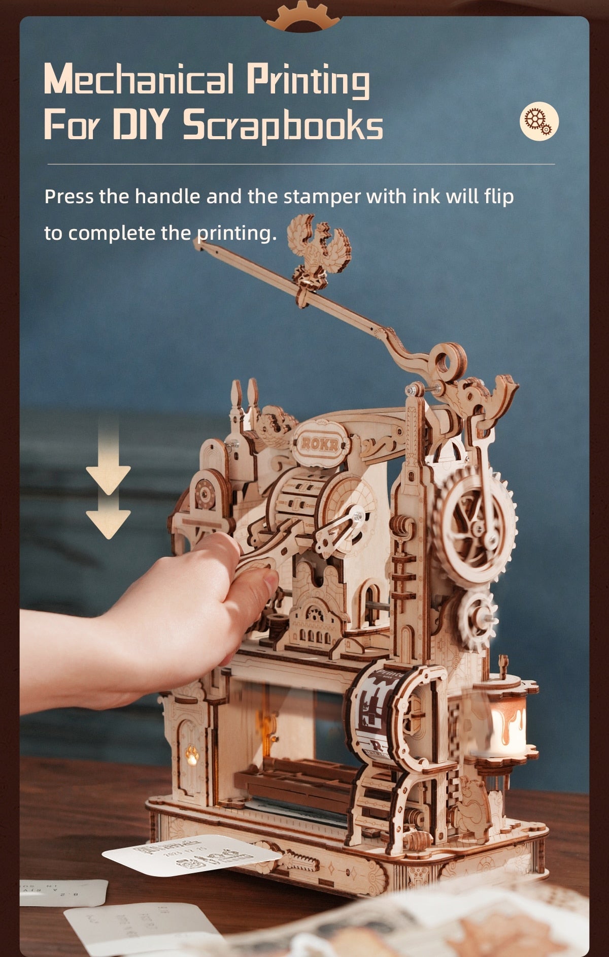 Classic Medieval Printing Press DIY 3D Wooden Puzzle - DIYative™