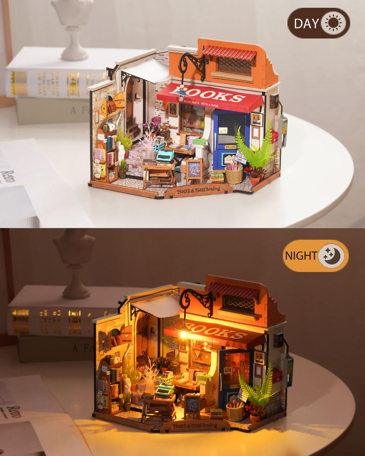 Mini Book House Corner Bookstore DIY Miniature House Kit – DIYative™