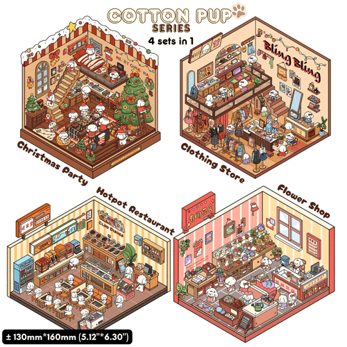 Cotton Pup - Stick n’ Scene 3D DIY Scene Stickers Therapy - DIYative™