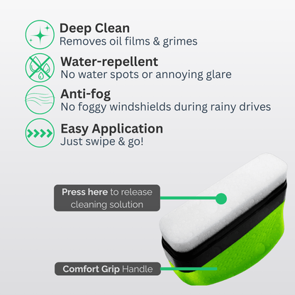 CrystalShield Pro 2.0 Hydrophobic Anti - Fog & Oil Film Glass Cleaning Brush - DIYative™