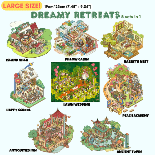 Dreamy Retreats Collection Large - Stick n’ Scene 3D DIY Scene Stickers Therapy - DIYative™