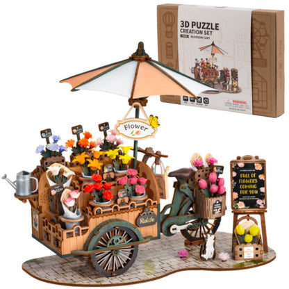 Flower Blossom Cart DIY Miniature 3D Puzzle Kit - DIYative™