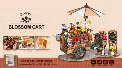 Flower Blossom Cart DIY Miniature 3D Puzzle Kit - DIYative™