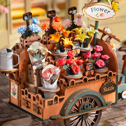 Flower Blossom Cart DIY Miniature 3D Puzzle Kit - DIYative™