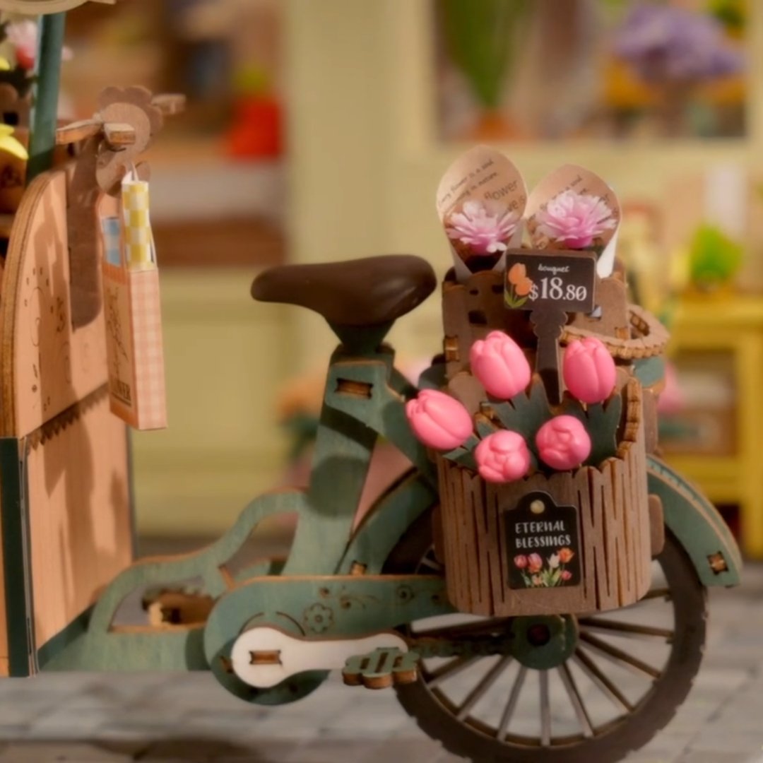 Flower Blossom Cart DIY Miniature 3D Puzzle Kit - DIYative™