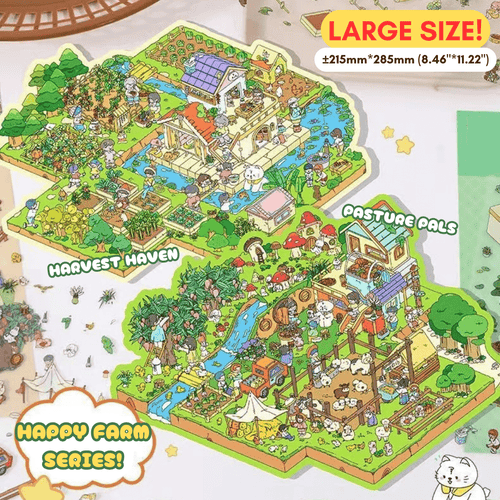 Happy Farm Series Large - Stick n’ Scene 3D DIY Scene Stickers Therapy - DIYative™