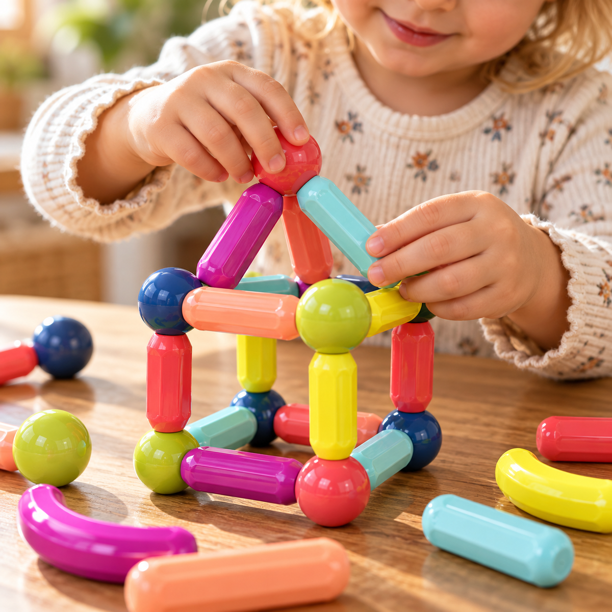 Magnetic Building Sticks & Blocks Set