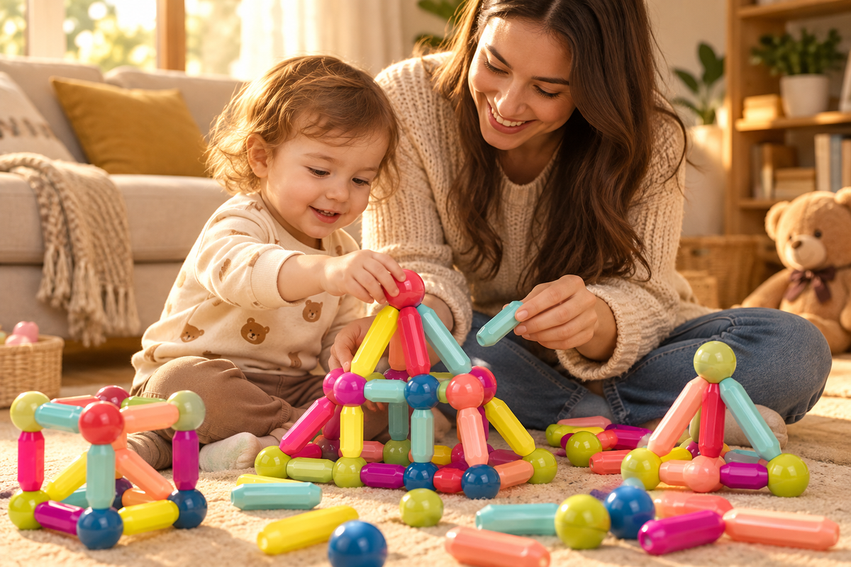 Magnetic Building Sticks & Blocks Set
