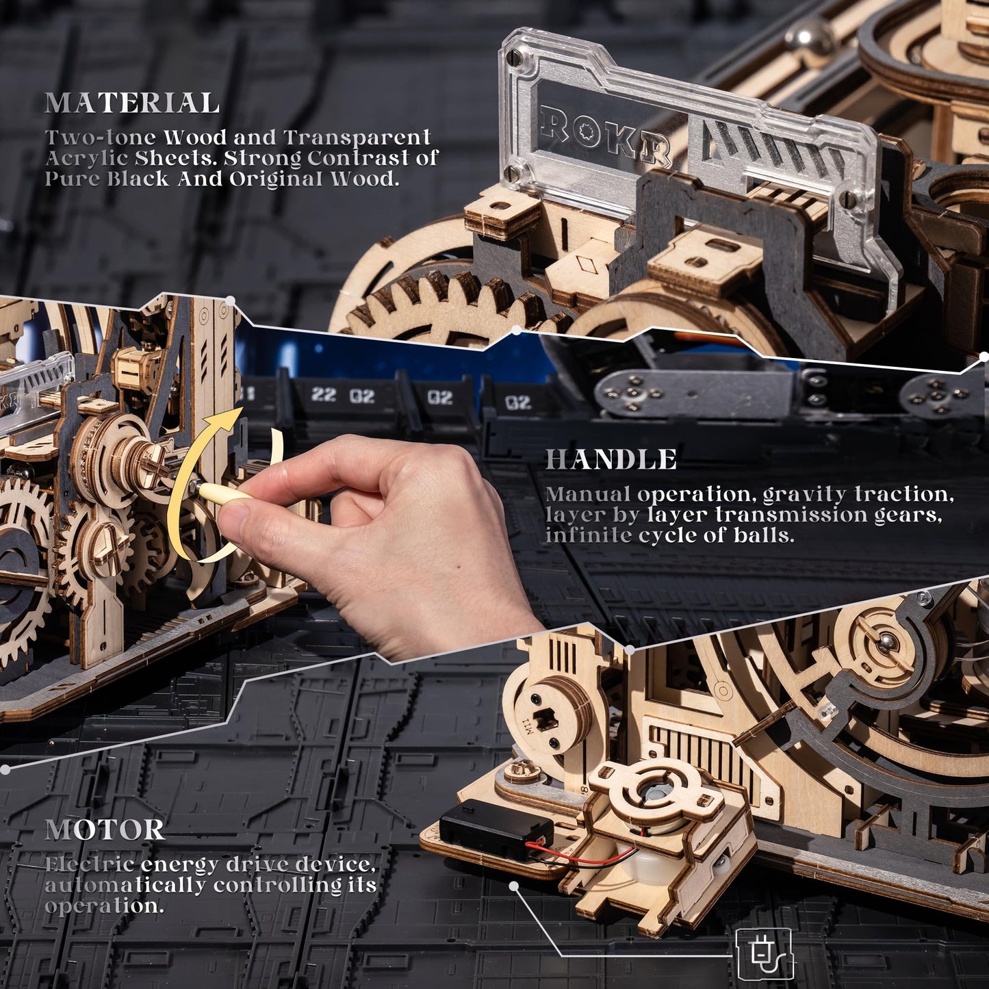 Marble Run Night City DIY Wooden Puzzle - DIYative™