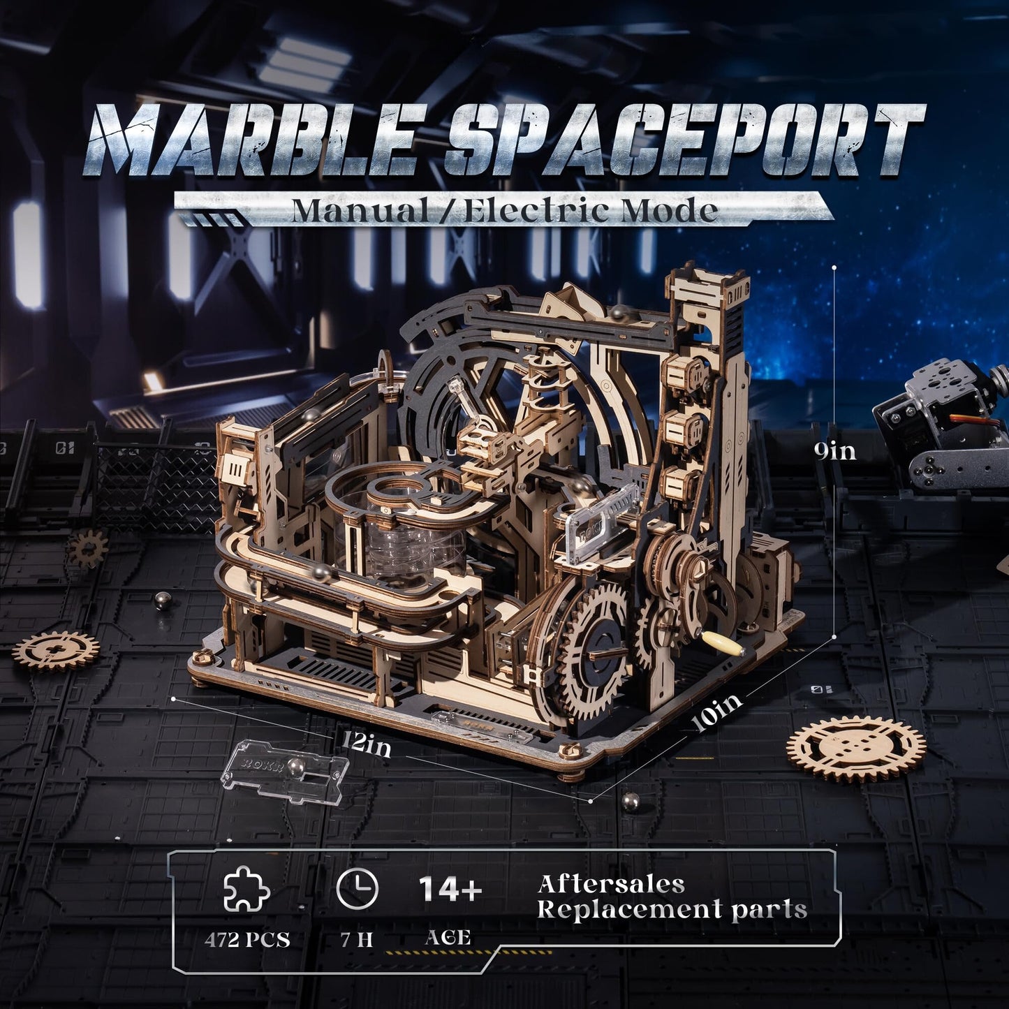 Marble Spaceport Marble Run DIY Wooden Puzzle - DIYative™