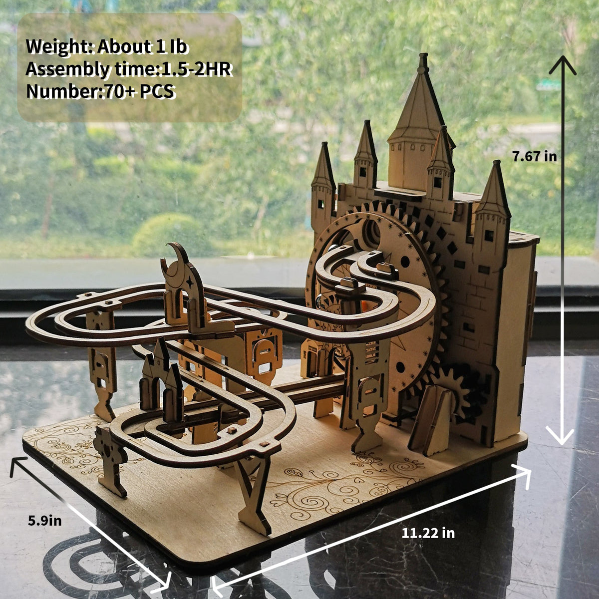 Music Park Electric 3D Wooden Castle Marble Run - DIYative™