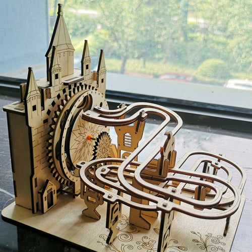 Music Park Electric 3D Wooden Castle Marble Run - DIYative™