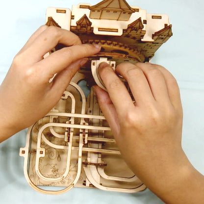 Music Park Electric 3D Wooden Castle Marble Run - DIYative™