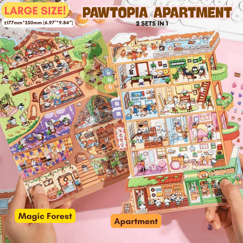 Pawtopia Apartment Series Large - Stick n’ Scene 3D DIY Scene Stickers Therapy - DIYative™