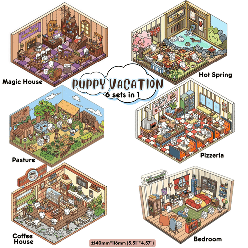 Puppy Vacation - Stick n’ Scene 3D DIY Scene Stickers Therapy - DIYative™