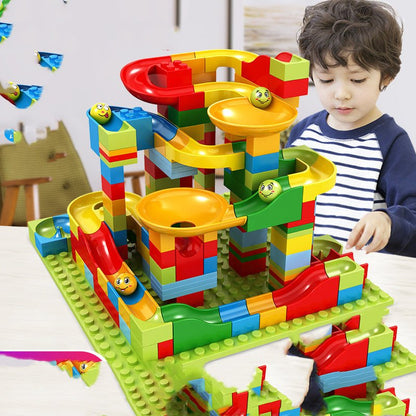 Race Run DIY Small Block Compatible City Building Blocks Funnel Slide - DIYative™
