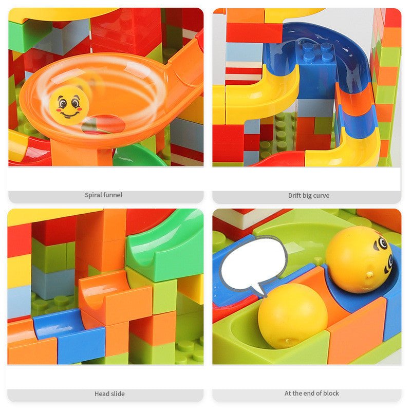Race Run DIY Small Block Compatible City Building Blocks Funnel Slide - DIYative™