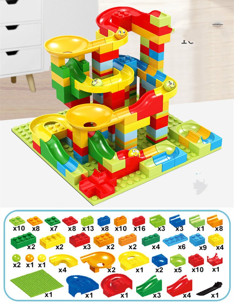 Race Run DIY Small Block Compatible City Building Blocks Funnel Slide - DIYative™