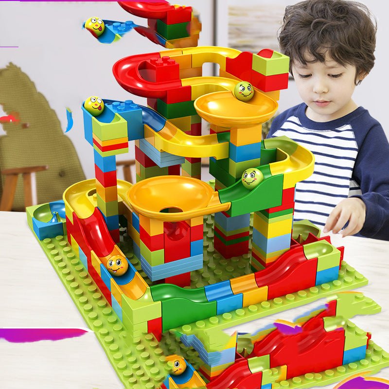 Race Run DIY Small Block Compatible City Building Blocks Funnel Slide - DIYative™