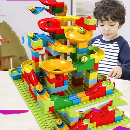 Race Run DIY Small Block Compatible City Building Blocks Funnel Slide - DIYative™
