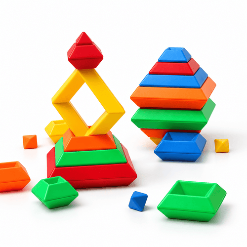 Rainbow Wooden Stacking Blocks Set - DIYative™