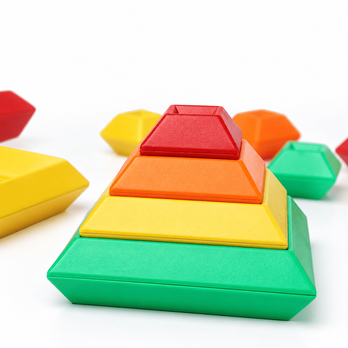 Rainbow Wooden Stacking Blocks Set - DIYative™