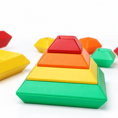 Rainbow Wooden Stacking Blocks Set - DIYative™