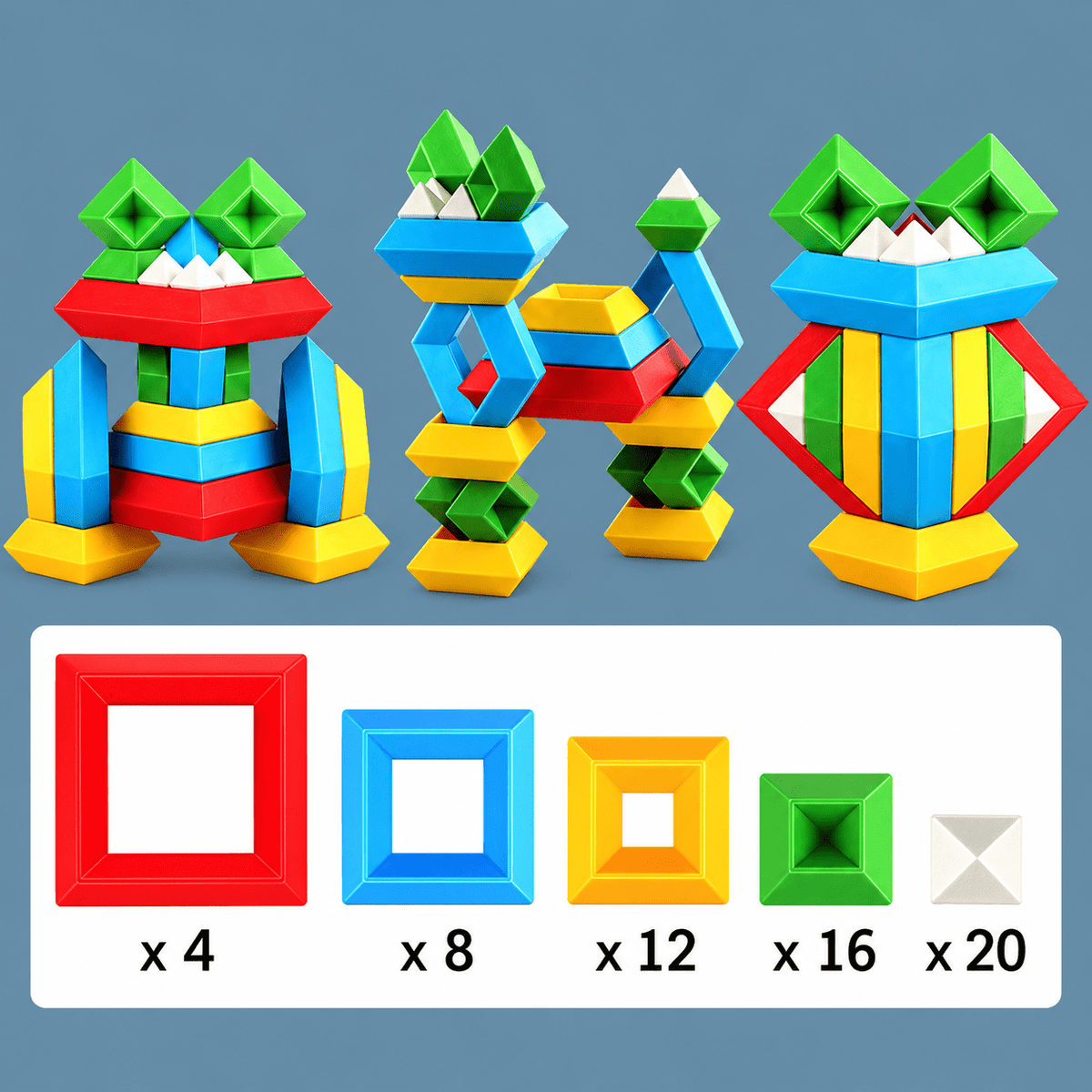 Rainbow Wooden Stacking Blocks Set - DIYative™
