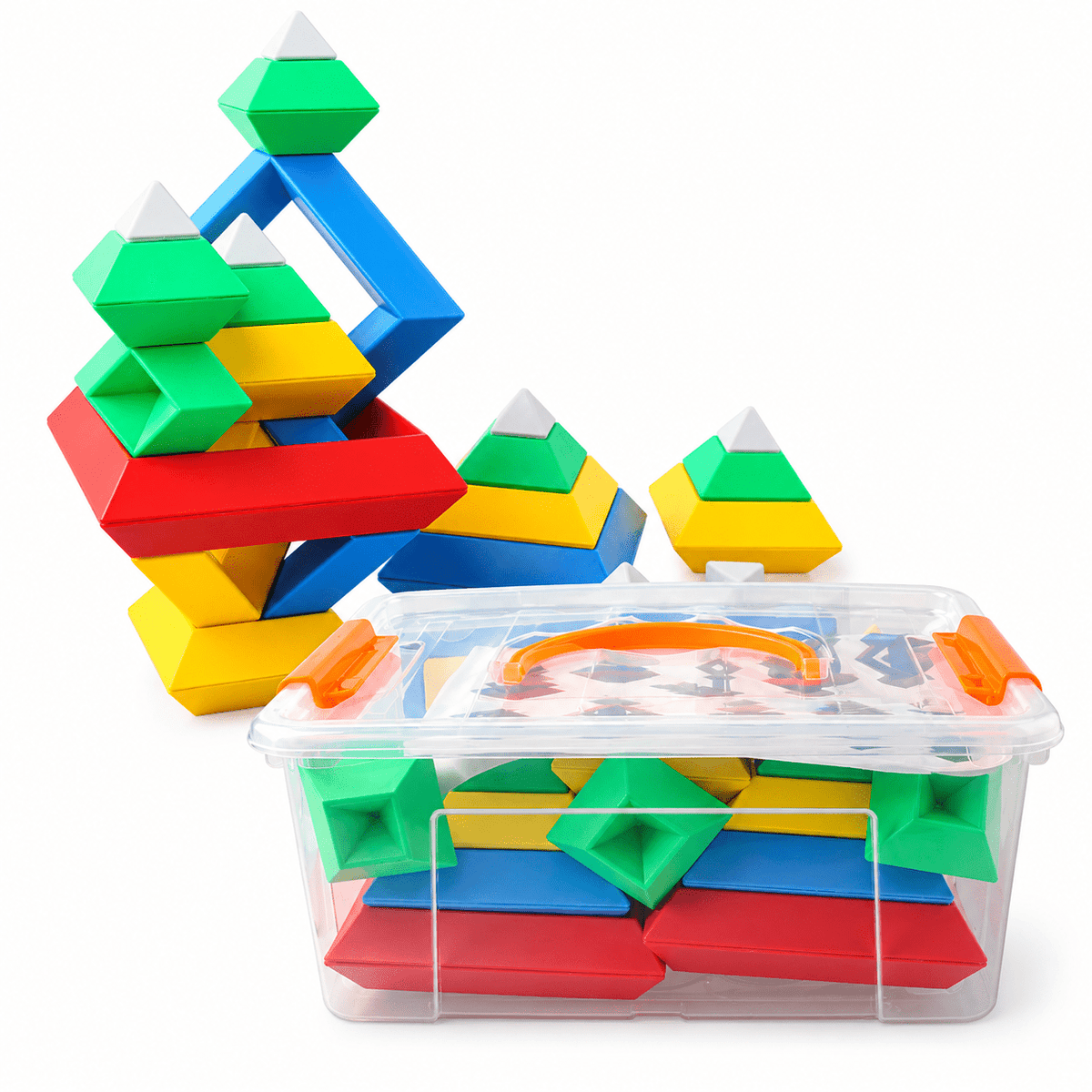 Rainbow Wooden Stacking Blocks Set - DIYative™