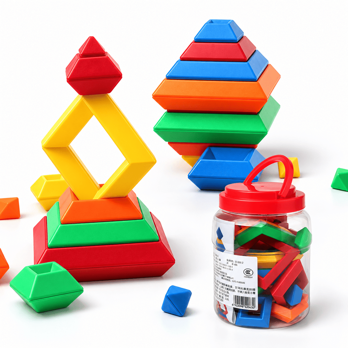 Rainbow Wooden Stacking Blocks Set - DIYative™