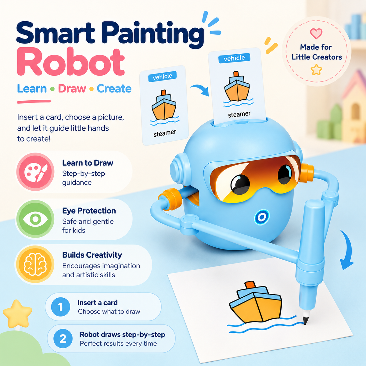 Scribble Buddy: The Voice-Guided Drawing Robot for Little Artists
